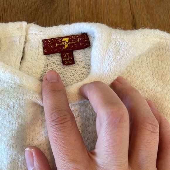 7 For All Mankind Cream Knit Top w/ Tassels - 2T - Picture 2 of 5